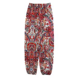 Ladies Spring and Summer Fina Casual Cosual Pants Tropical Bohemian Style pode ser usado calças de ar condicionado de ar condicionado de praia