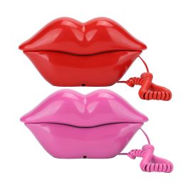 Accessories Fashionable Lip Telephone Funny Fixed Phone Mouth Telephone Home Landline Phone Number Storage Function for Home Office Hotel