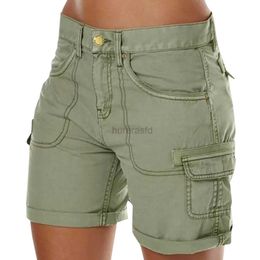 Women's Shorts Straight Retro Basic Cosy WomenS Cargo Shorts Loose Solid Colour Mini Pant Summer Beach Shorts Buttons Short Hot Pants Trousers d240426