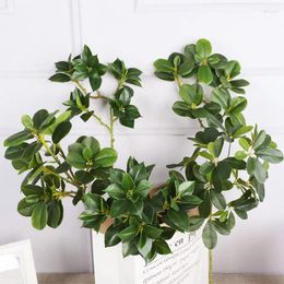 Decorative Flowers Artificial Plant Branches Fake Green Plants Branch Flower Arrangement Wall Hanging For Home Office Garden Landscape
