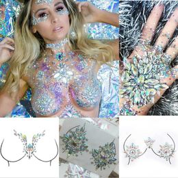 Tattoo Transfer 1 Pcs Diamond Rhinestone Face Jewels Crystal Stickers 3d Temporary Fake Tattoo Stickers Chest Face Body Art Tattoos Party Stage 240426
