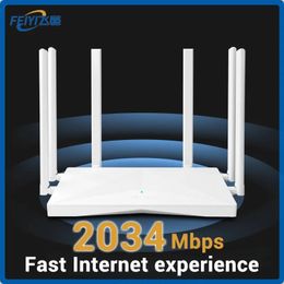 FEIYI AC2100 Wifi Router Dual Band Gigabit 24G 50GHz 2034Ms Wireless Repeater and 6 High Gain Antennas 240424