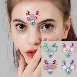 Tattoo Transfer New 3D Rhinestones for Face Festival Makeup Crystals Stickers on the Face Gems Jewels Stickers Adhesive Glitters for Face 240427