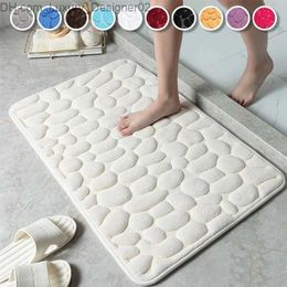 Carpet Anti slip bathroom mat 10 colors/pebble embossed absorbent door carpet Q240426