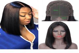 4x4 Bob Lace Frontal Wigs Brazilian Virgin Hair Straight Lace Frontal Human Hair Wigs Swiss Lace Frontal Wig Pre Plucked4270155