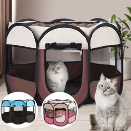 Cat Carriers Crates Houses Portable Folding Pet Tent Dog House Octagonal Fence for Cat Tent Playpen Dog House Dog Cage Dog House Indoor 240426