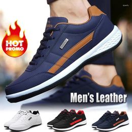 Casual Shoes 2024 Leather Men England Trend Sneakers Breathable Leisure Male Footwear Chaussure Homme