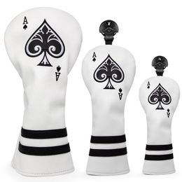 1pc Poker Pattern Creative Golf Club Headcovers For Driver, Fairway, Hybrid Wood, Blade Putter Mallet Putter Covers, Iron Clubs Headcover