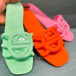 Sandálias de grife mulheres entrelaçadas g slides chinelos de borracha ladries lamenta script de geléia de praia laranja de verão ou outono piscina de luxo à prova d'água ao ar livre