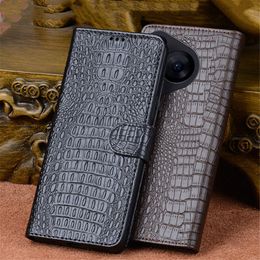 Genuine Cowhide Leather Crocodile Wallet Case for Huawei Pura 70 Ultra/Pura 70 Pro/Pura 70 Magnetic Card Slot Cover