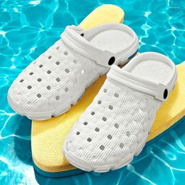 Slippers For Men To Wear Summer 2024 Trendy Internet Celebrity Anti-slip And Wear-resistant Beach Dual-purpose Hole Sandals