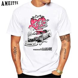 Men's T-Shirts New Summer Men Short Slve JDM Car Modification Enginr Anime Classic T-Shirt Harajuku White Casual Boy Ts Man Tops T240425