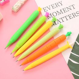 40 Pcs Plastic Cartoon carrot Mechanical Pencil Adorable 0.7mm Refill Lead Automatic Pencil Black Refills School Stationery 240422