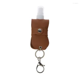 Storage Bottles Hand Sanitizer Leather Keychain Holder Travel Bottle Refillable Container With For Dropship