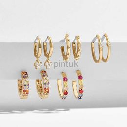 Stud European and American earring Jewellery alloy geometric Colour T crystal gem C female Colour crystal earrings d240426