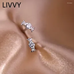 Stud Earrings LIVVY 2024 Sweet Tastes Like Candy Zircon Small For Women Fashion Exquisite Handmade Jewelry Gifts