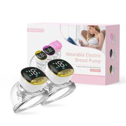 Breastpumps New LCD electric wearable breast pump automatic hands-free and silent USB charging milk extractor baby breast feeding without bisphenol A 240424