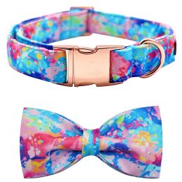 Collars Elegant little tail Dog Collar Colourful Dog Collar with Bow Bowtie Collar Cute Pet Collar Gift