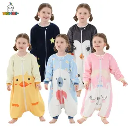 Bags MICHLEY Halloween Owl Sleeping Bag Sack Swaddle Sleepsack Long Sleeve Cartoon Sleepwear Wearable Blanket For Girl Boys 13 Years