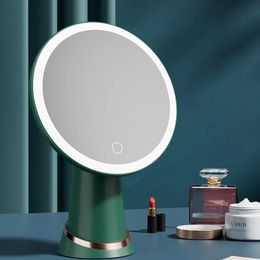 Cosmetic Mirror with Lights 3 Colours LED Cosmetic Mirror Light Rechargeable Stand Light Beauty Cosmetic Light Touch Control 240416