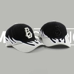 Ball Caps Fire Embroidery Cap Hip-Hop Hat Women Men Cotton Adjustable Baseball Caps Ball Cap Outdoor Cool Lady Male Sun Flame Embroidery J240425