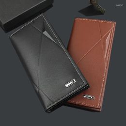 Wallets Wallet Men Luxury Leather Slim Long Purse Soft Money Clip Multiple Card Slots Business Holder Men's