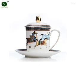 Mugs High-grade Mug Bone China Office Teacup Meeting Water Cup Tea With Covered