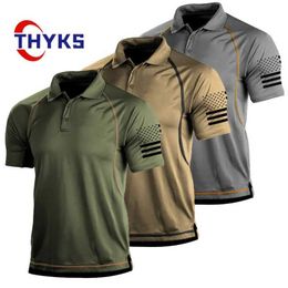 Tactical T-shirts Summer hiking T-shirt for men outdoor casual loose collar short sleeved sports T-shirt fashion printed breathable tactical T-shirt for men 240426