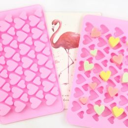 Moulds 56 Hole Heart Silicone Chocolate Mold Two Style Love Shape Fudge Candy Jelly Biscuit Baking Mould Ice Cube Tray Party Snack Gift