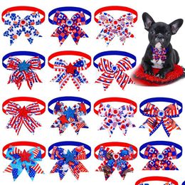 Dog Apparel Magnets 50/100Pcs 4Th Of Jy Decorations Bow Tie Fashion Small Cat Bowtie Dogs Grooming Accessories Pet Supplies Drop Del Dh3Fo