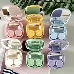 Contact Lens Accessories Solid Contact Lens Cases Eye Care Set Fashion Contact Lens Case Portable Travel Kit Holders Containers Eyewear Accessories Women d240426