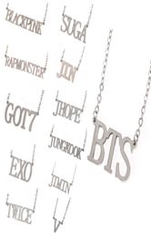Star combination BTS exo English letter clavicle chain fashion titanium steel Korea individual collective fan Necklace8554194
