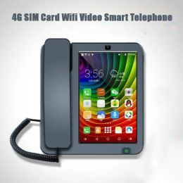 Accessories 3G 4G SIM Card Android Smart Fixed Phone Touch Screen Video Call Telephone With Wifi Recording For Home Business Landline Phones