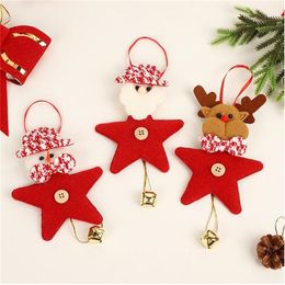 Christmas pendants Cartoon colorful Christmas tree pendants ornaments Santa bells hanging decorations