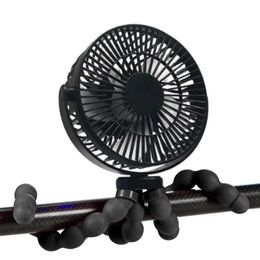 Baby Stroller Fan Portable Fan with 360 Rotate Flexible Tripod 5 Speeds Battery Operated Clip On Fan 2400mAh Handheld Desk Fan 240417