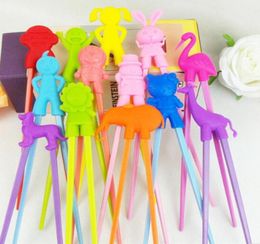 100 pairs Children Kid Beginner Easy Fun Learning Training Helper Bunny Rabbit Rubber Plastic Chopsticks LX51705755040