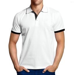 Men's Polos WORK Cotton Polo Shirts For Men Casual Solid Color Slim Fit Mens 2024 Summer Plain Clothing Outdoor Sports Top Tee