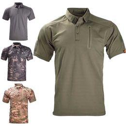 Tactical T-shirts Mens camouflage battle tactical shirt short sleeved quick drying T-shirt camouflage outdoor hunting shirt military T-shirt camping 240426