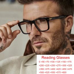 Lenses Anti Blue Rays Square Reading Glasses Men Women Vintage Optical Clear Computer Prescription Eyeglasses Magnifying Glasses +0.75