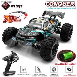 Electric/RC Car Wltoys 1 16 70 km/h eller 50 km/h fyrhjulsdrift RC-bil med LED-fjärrkontroll Childrens High-Speed ​​Drift Monster Truck vs 144001 Toyl2404