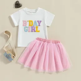 Clothing Sets Toddler Girl Birthday Outfits 1 2 3 4 5 6 Year Old Shirt Tulle Tutu Skirt Dress Girls Set