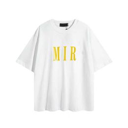 New designer t shirt mens tees pure cotton breathable casual loose letter printing trend new couples same clothing