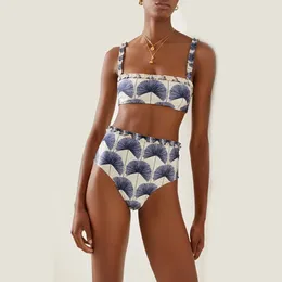 Women's Swimwear 2024 Bathing Suit Fashion Three Piece Swimsuits And Cover Ups Female Printed Bikini High Waist Summer Swimming