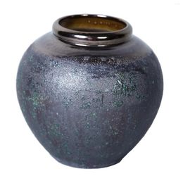 Vases Vintage Smoke Ceramic Vase 8.7"D X 8.7"H - Artisanal Piece For Your Home