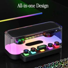 Wireless Bluetooth 5.0 RGB Lights Gaming Speaker Stereo Subwoofer Transparent Support USB TF Play PC Sound Bar Game Soundbox