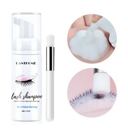 Eyelash Extension Shampoo Foam Kit 50ML Supply Cleanser For Makeup Remover Tools Glue Lash With Brush Women Beauty Care