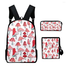 Backpack Hip Hop Youthful Cartoon Food 3D Print 3pcs/Set Student Travel Bags Laptop Daypack Shoulder Bag Pencil Case