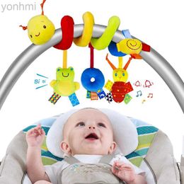 Mobiles# Spiral Stroller Toys Newborn Plush Hanging Baby Soft Rattle Sensory Toys Crib Mobile Bassinet for Babies Boys Girls Ideal Gifts d240426