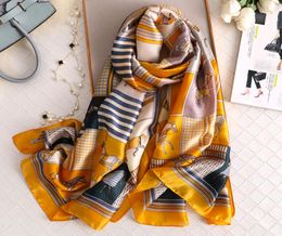 2020 Luxury Women Scarf Silk Design Horse Printed Lady Travel Shawls and Wraps Foulard Female Hijab Beach Scarves Pashmina4231234