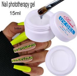 Nail Gel 15ml Quick Building Extension Acrylic White Clear UV Art False Glue Potherapy 3 Colors7752246